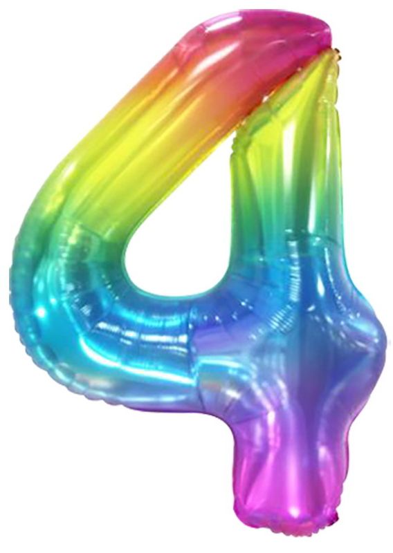 34 Inch Foil Balloon Number 4 - Gradient