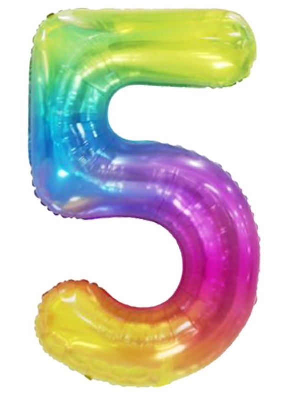 34 Inch Foil Balloon Number 5 - Gradient
