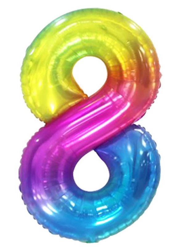 34 Inch Foil Balloon Number 8 - Gradient