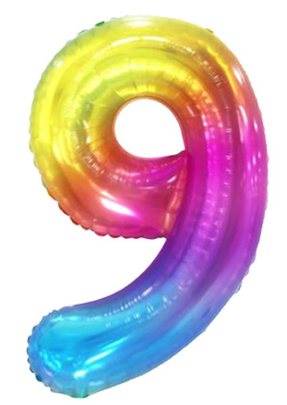 34 Inch Foil Balloon Number 9 - Gradient