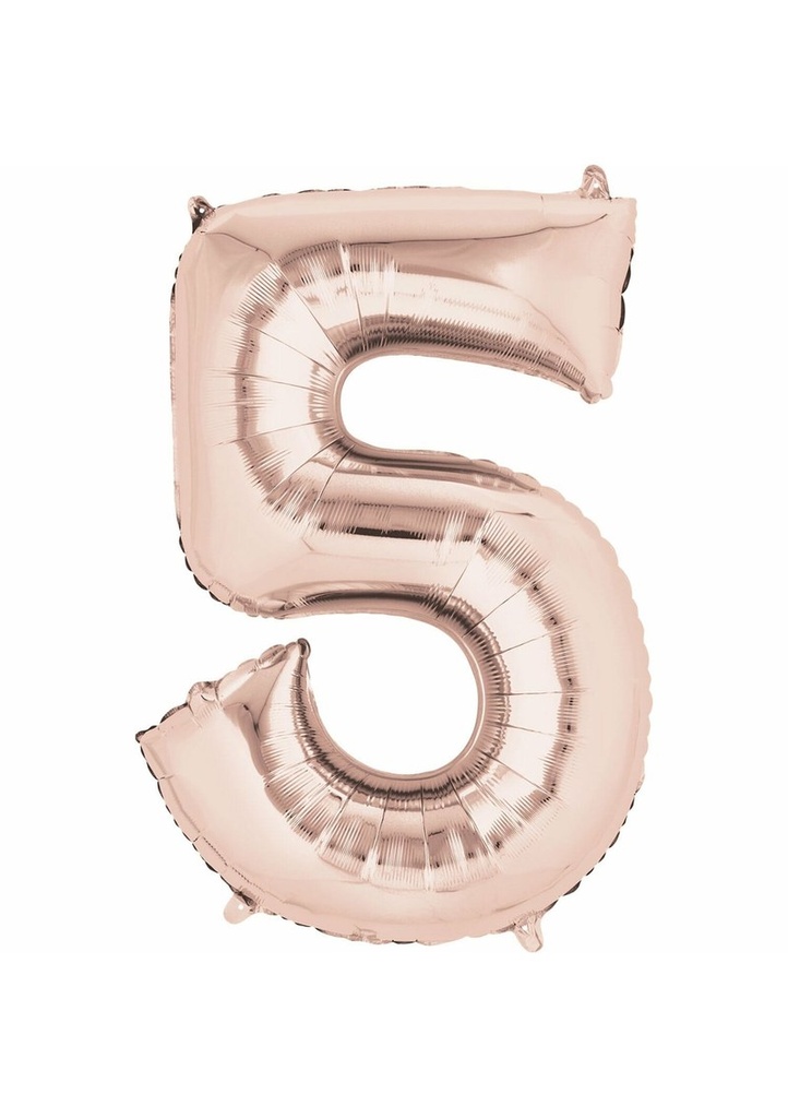 Rose Gold Number " 5 " Foil Balloon 34''