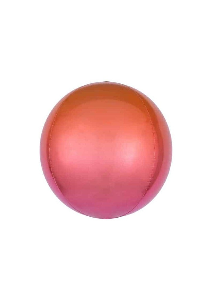 Ombré Orbz Red & Orange Foil Balloon - 38cm x 40cm