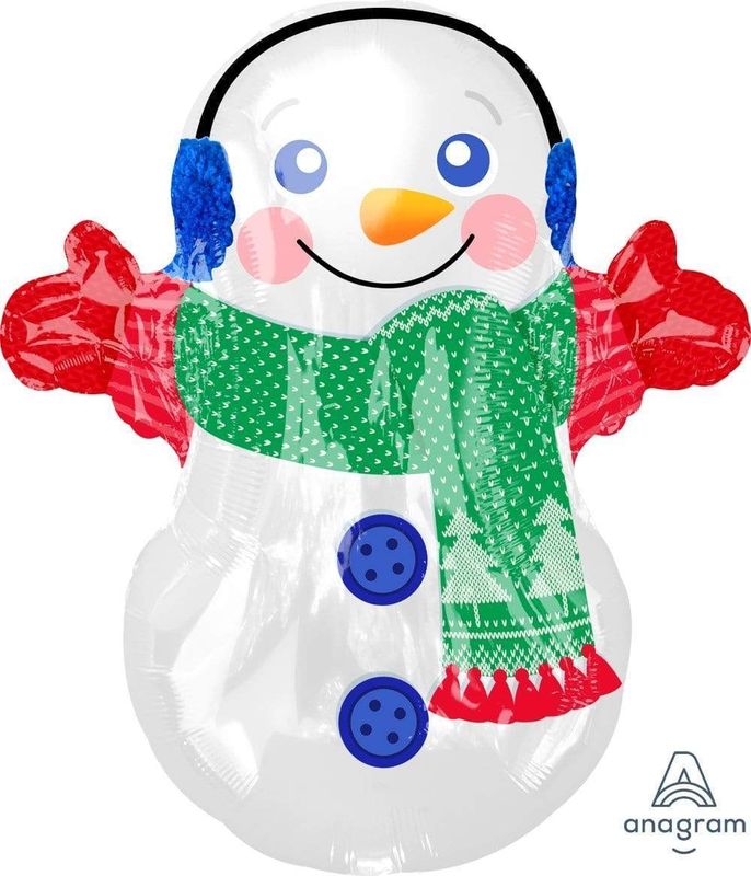 [4010701] Adorable Snowman Junior Shape Foil Balloon 18'' x 21''
