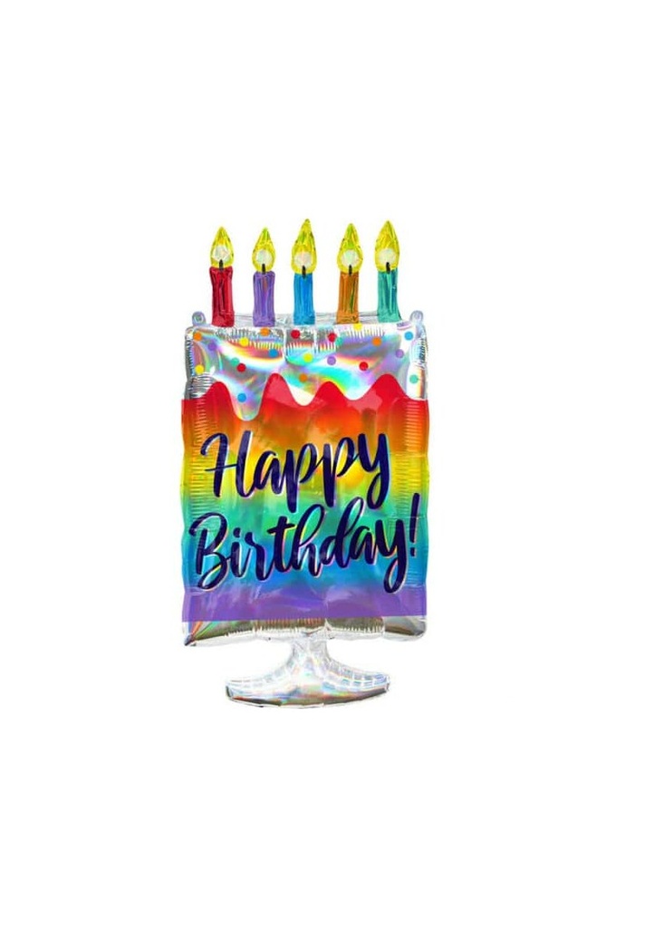 Supershape Iridescent Cake Foil Balloon - 38cm x 76cm
