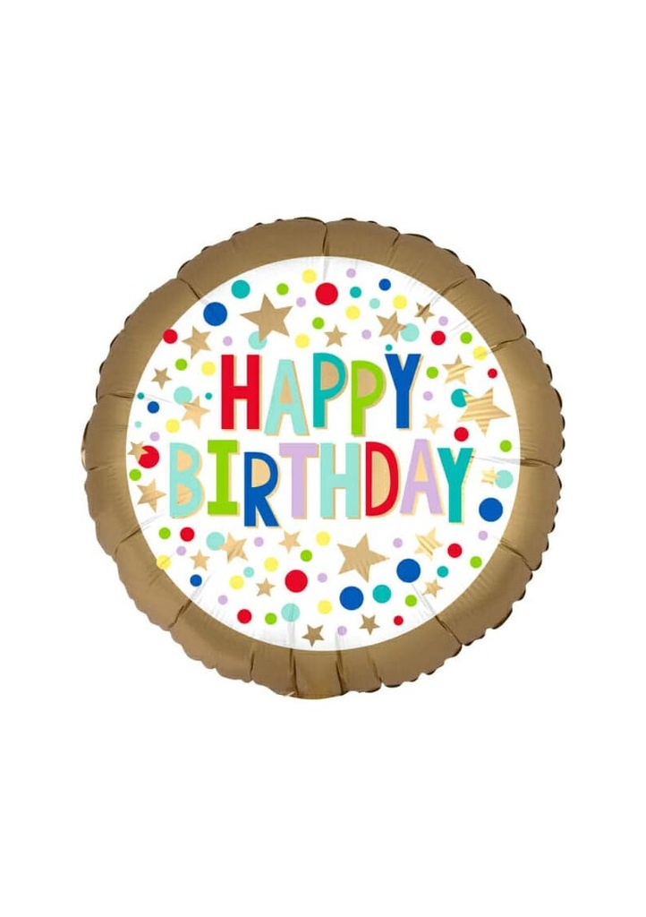 Gold Satin Marquee Dots Foil Balloon - 18"/46cm