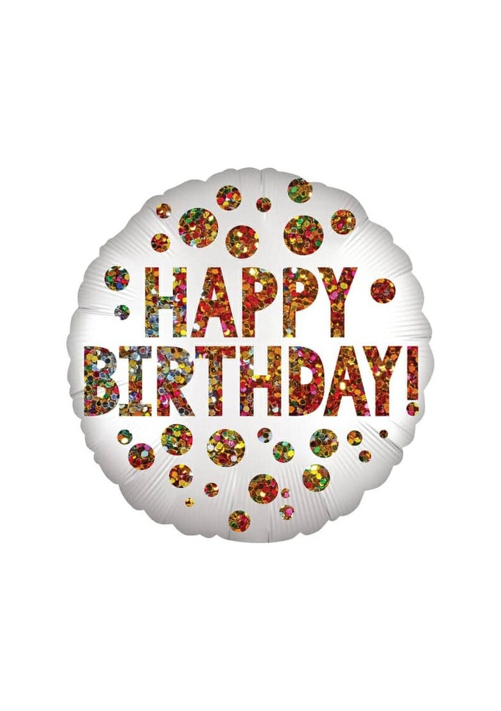 Satin Infused Birthday Sequins Foil Balloon - 18"/46cm