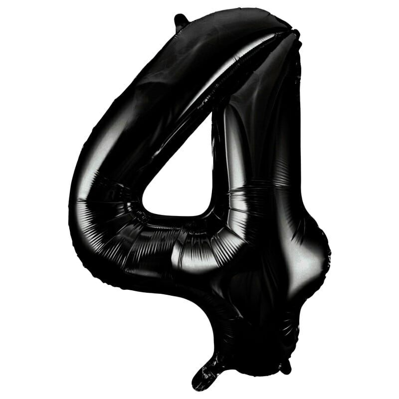 [55864] 34 Inch Foil Balloon Number 4 – Black