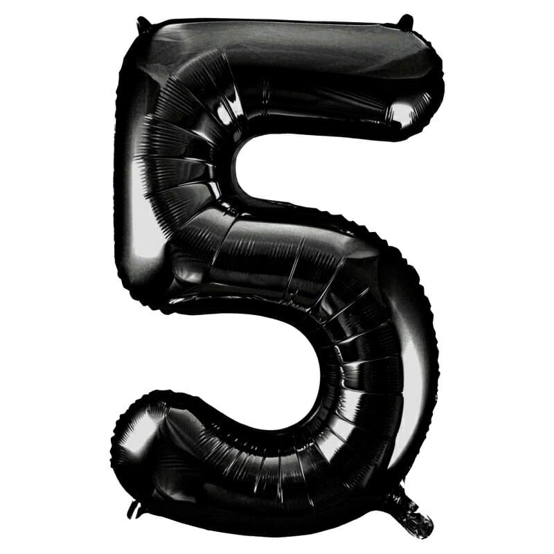 34 Inch Foil Balloon Number 5 – Black
