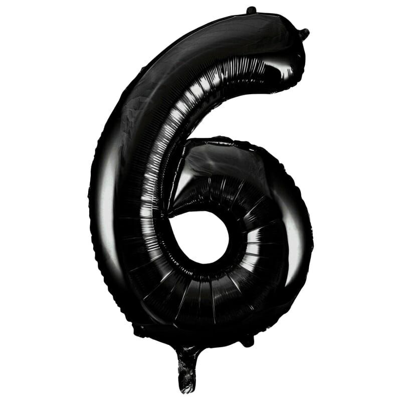 34 Inch Foil Balloon Number 6 – Black