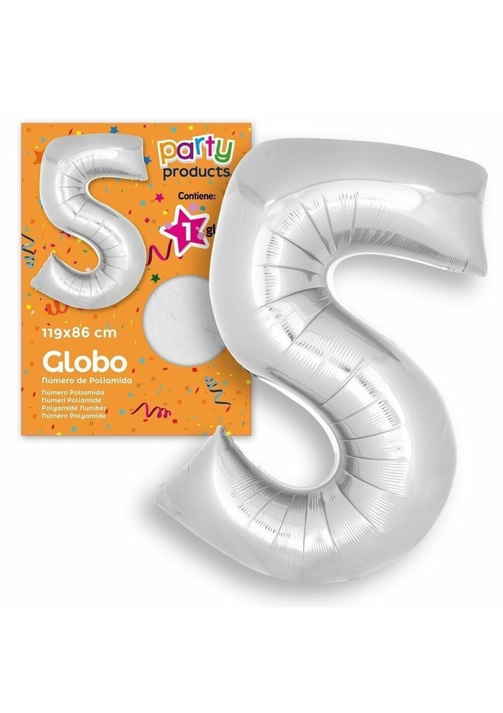 [68488] Polyamide Nº5 Silver Balloon 119 X 86 cm