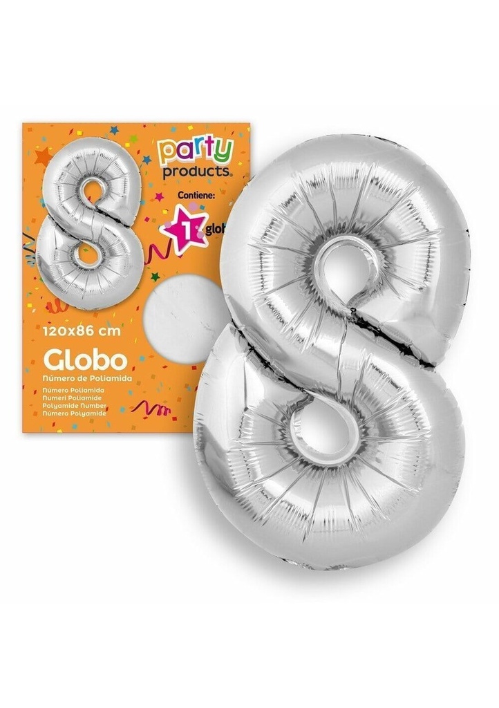 [68491] Polyamide Nº8 Silver Balloon 120 X 86 cm