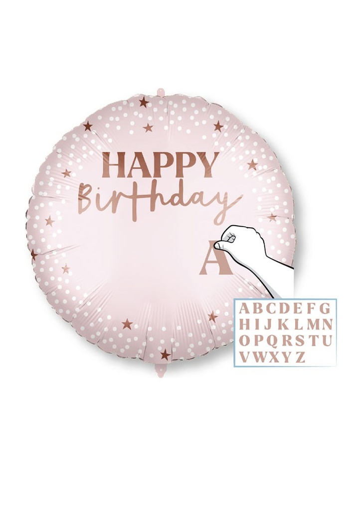 Personalised Happy Birthday Pink Foil Balloon 18"/46cm