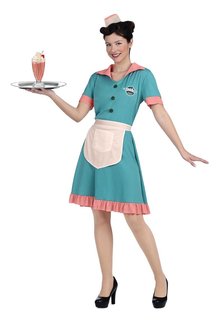 Deluxe Waitress 1950s Costume - Adult Size Medium