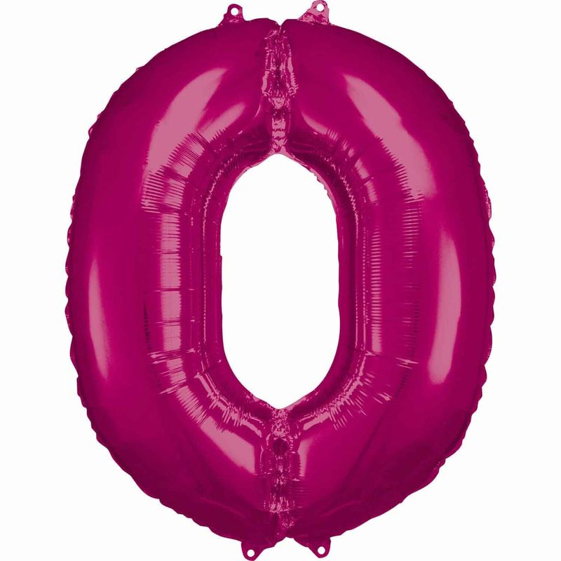34 Inch Foil Balloon Number 0 - Pink