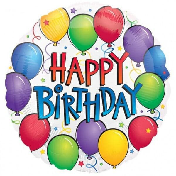 [A11911301] Balloon Fun Happy Birthday Foil Balloon - 18"/46cm