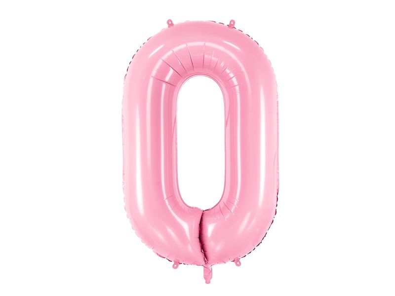[FB1P-0-081] 34 Inch Foil Balloon Number 0 – Light Pink