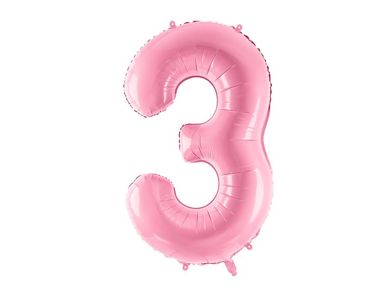 34 Inch Foil Balloon Number 3 – Light Pink