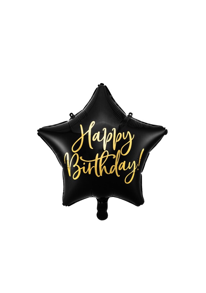 Foil Balloon Happy Birthday, 40cm, Black