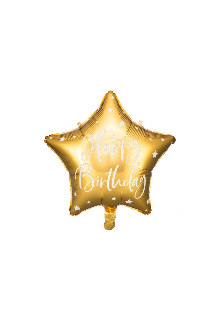 Foil Balloon Happy Birthday, 40cm, Gold
