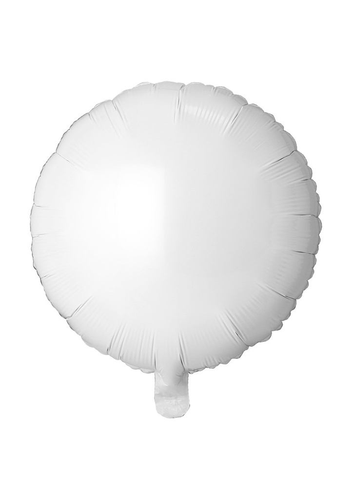 Solid Standard Round Foil Balloon 18 Inch - White