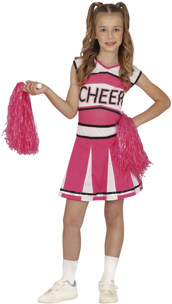 Cheerleader Pink Girl Costume (Age 7 to 9 Years)