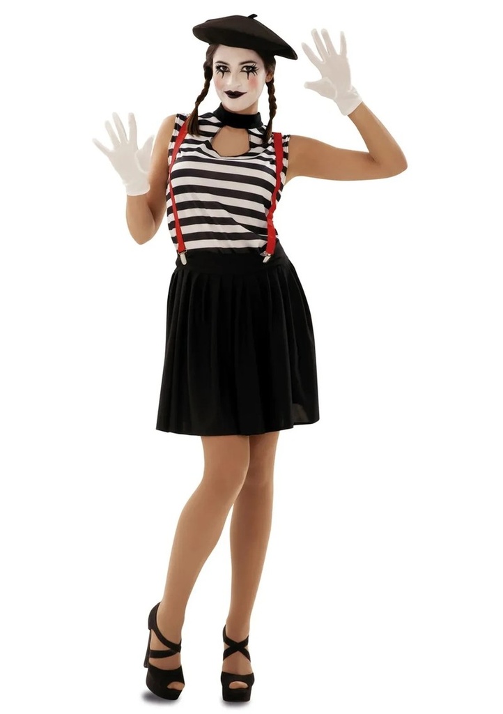 Mime Lady Costume - Adult size Medium / Large