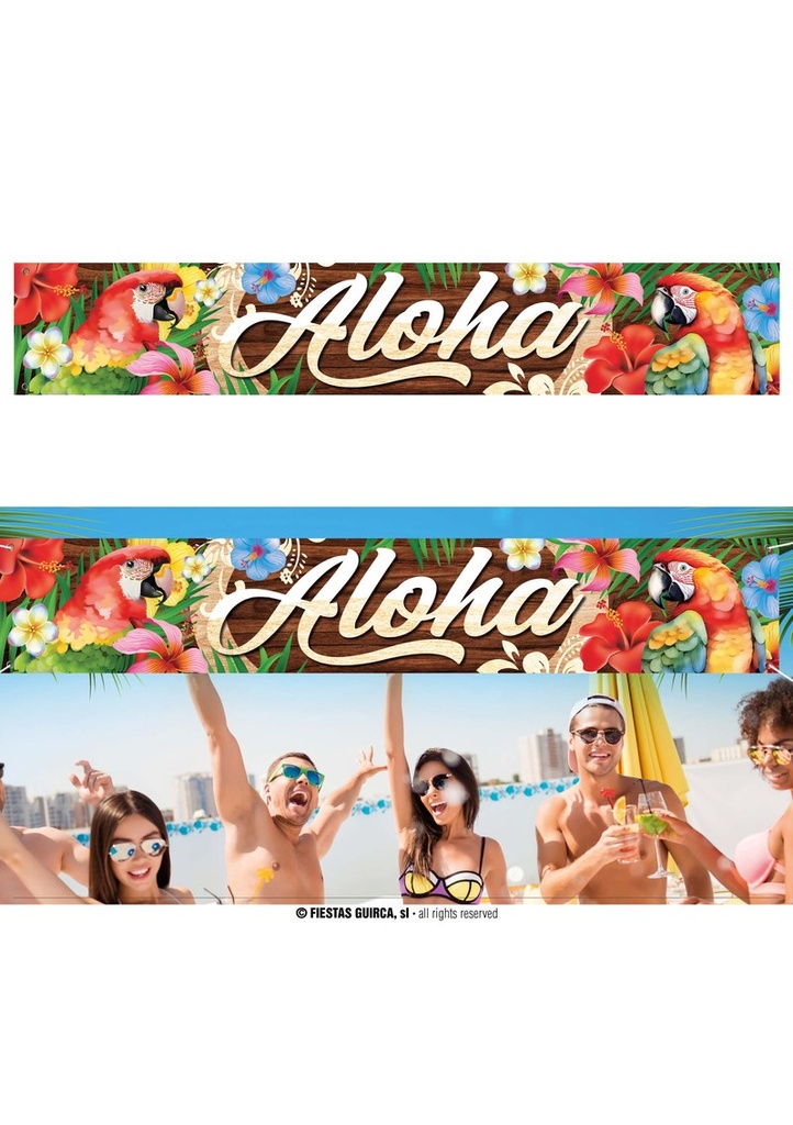 Hawaiian Aloha Summer Fabric Banner - 150cm