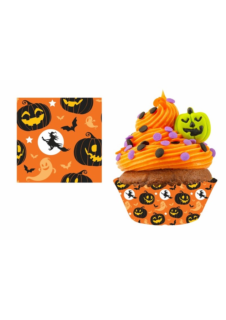 Halloween Pumpkin Cupcake Liners 5cm - 50pk