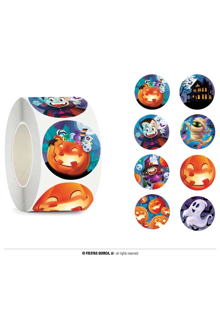 Halloween Assorted Stickers Roll - 200pcs