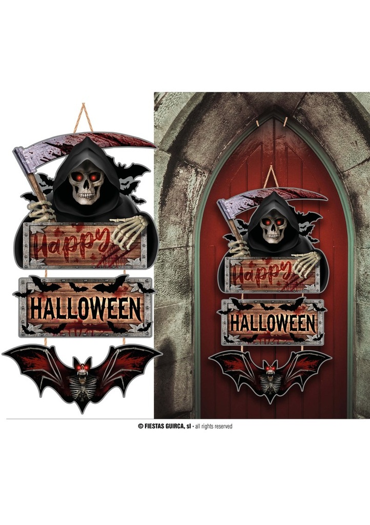 Halloween Wood Death Sign 3 Parts - 60cm