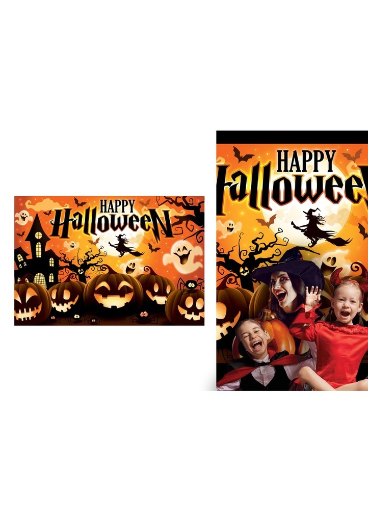 Halloween Happy Halloween Fabric Backdrop - 220x150cm