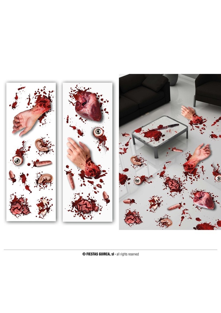 Halloween Amputated Organs Stickers  2 Sheets - 25x70cm