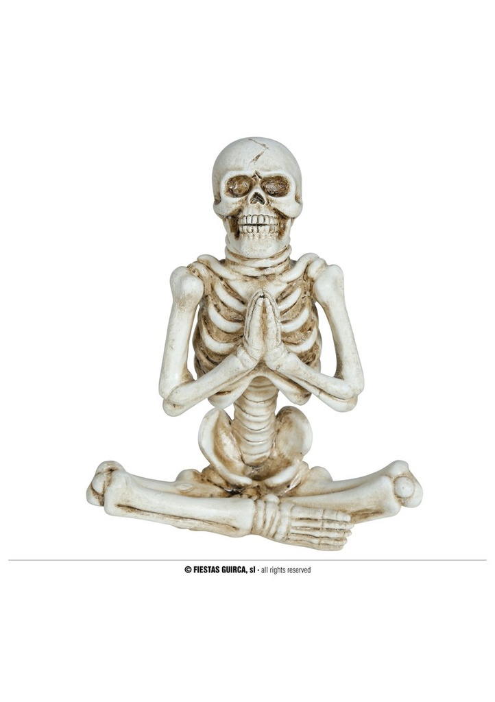 Halloween Decoration Polyresin Sitting Skeleton 19x14cm