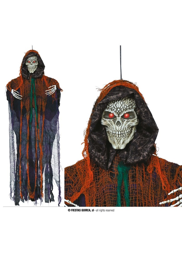 Halloween Hanging Skeleton With Light Sound & Movement 120cm
