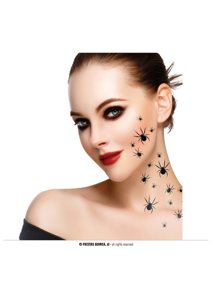 [24709] Halloween Spiders Tattos (2 sheets of 16 Spiders)