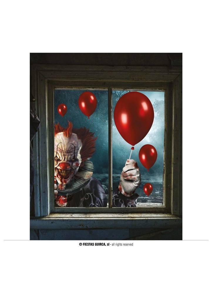 Halloween Window Electroestatic IT Clown Decoration