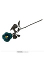 Halloween Blue & Black Rose Flower With Eye 42cm