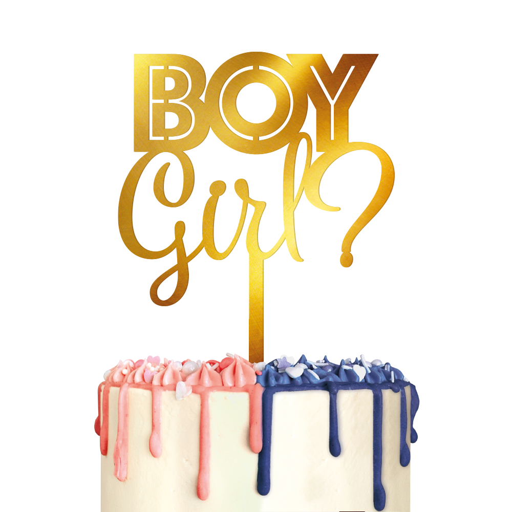 Gender Reveal Cake Topper Acrylic
