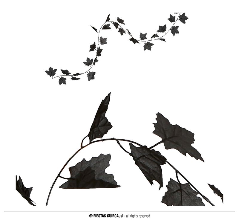 [19867] Black Leaves Garland 180cm