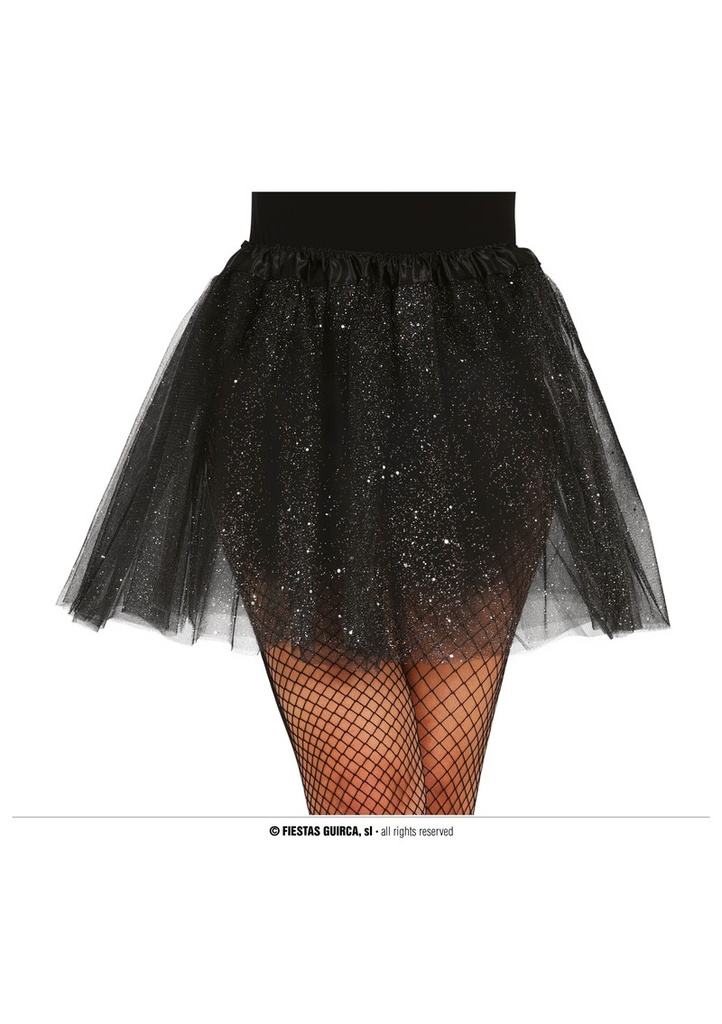 Tutu With Glitter Black 40cm - Adult One Size