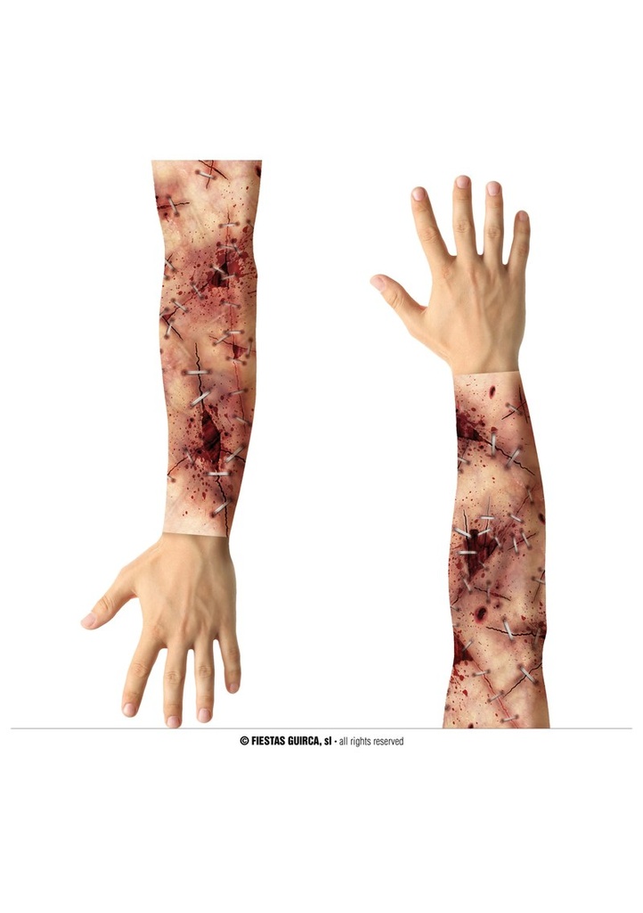 Sewn Effect Arm Fabric Sleeve Tatoo - 2pk