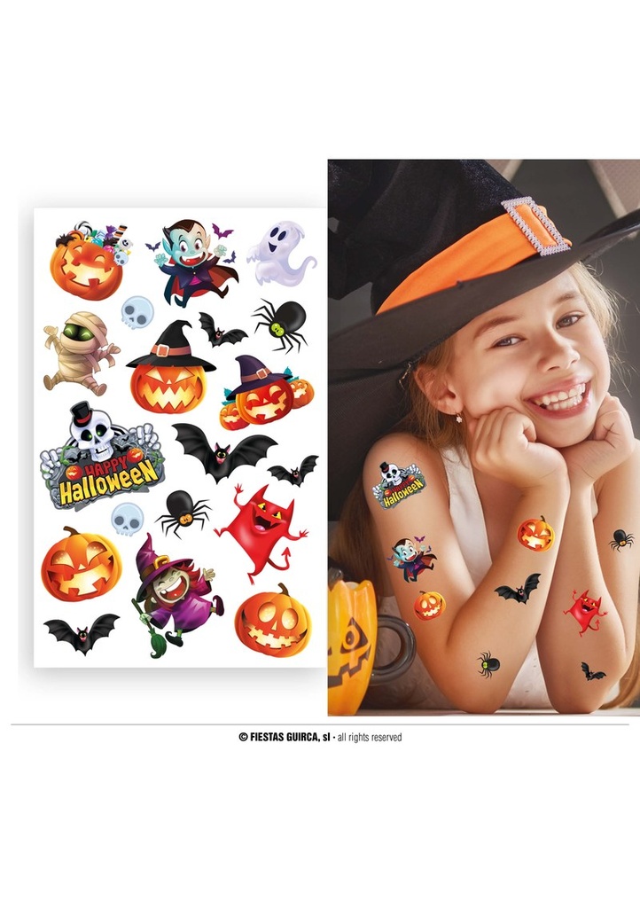 [15923] Halloween Tattoos Sheet For Children
