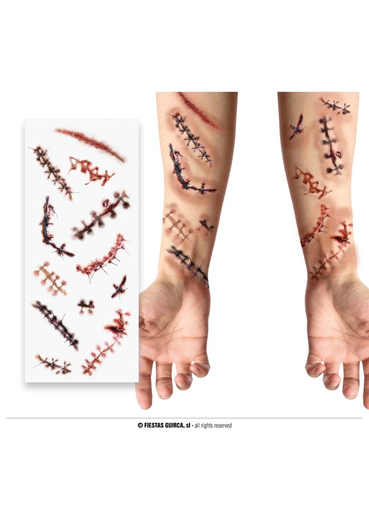 [15919] Halloween Tattoo Scars 30x13cm