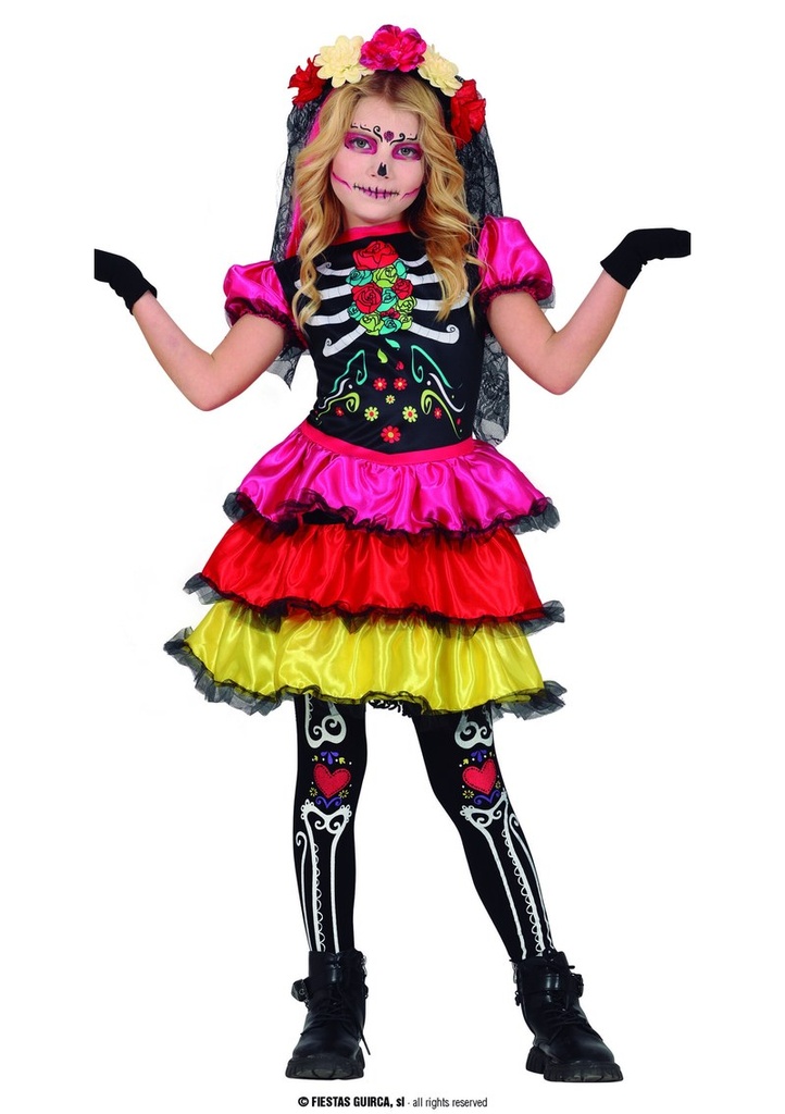 Scary Catrina Costume - Age 3 to 4 Years