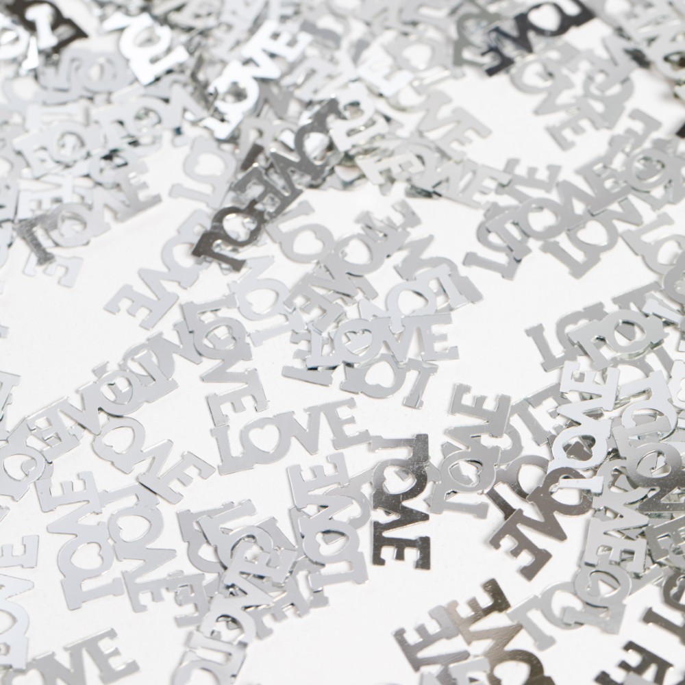Table Confetti Silver Text Love - 14g