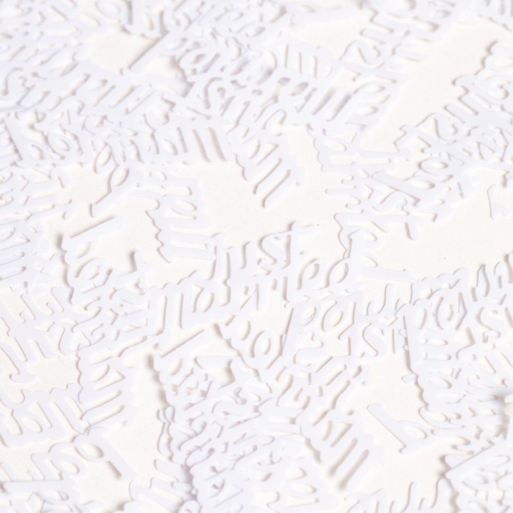 Table Confetti White Text Just Married - 14g