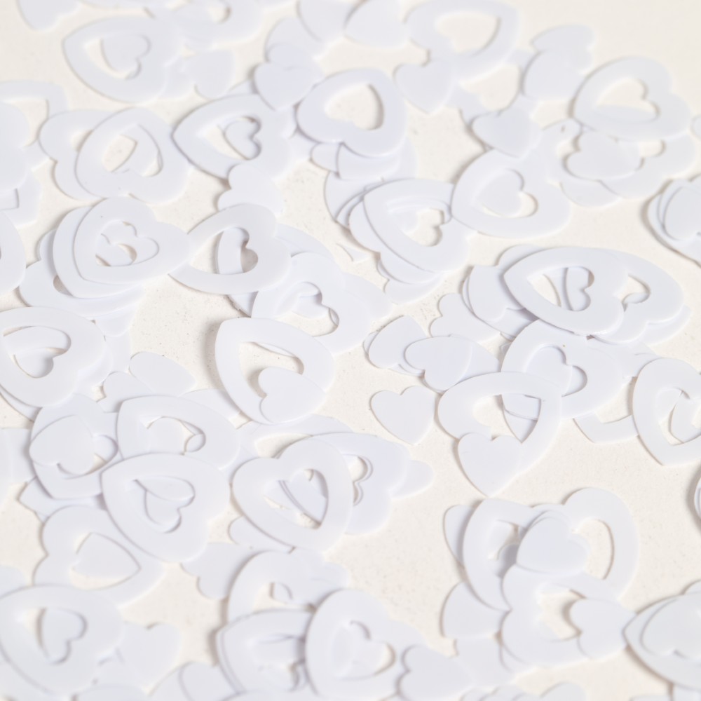 Table Confetti White Open Hearts - 14g