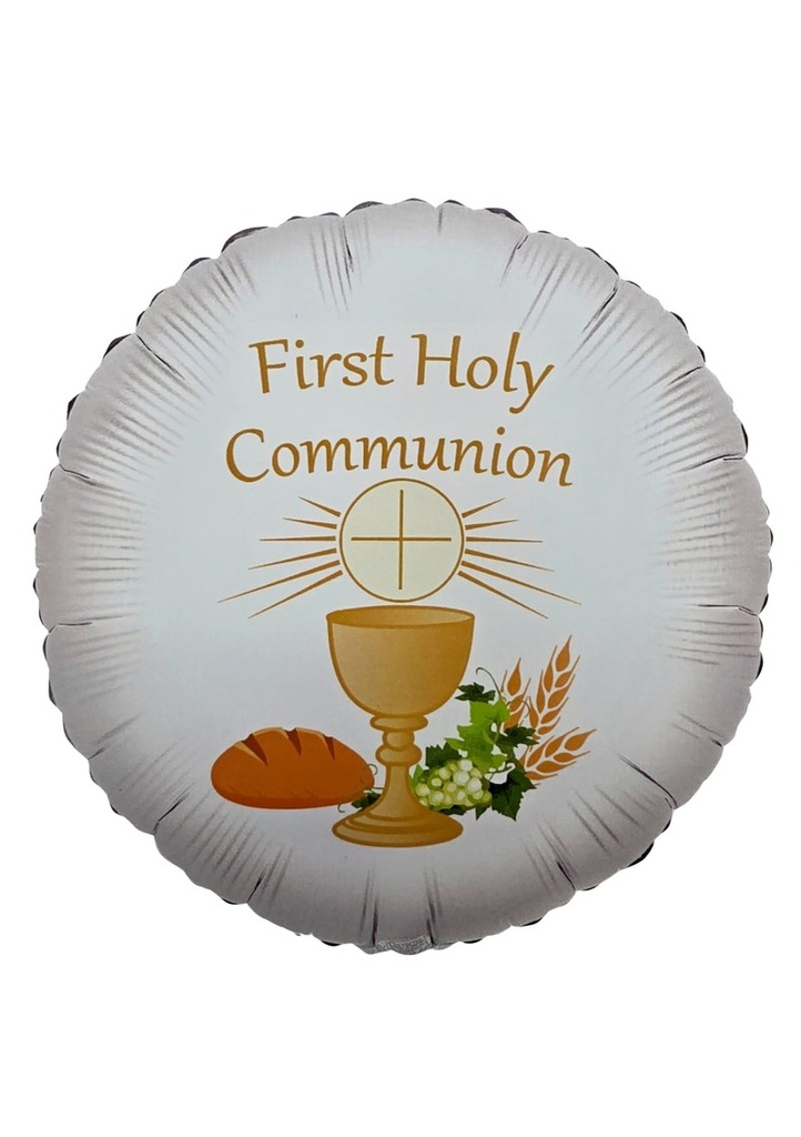 First Holy Communion White & Gold - 18" Foil Balloon