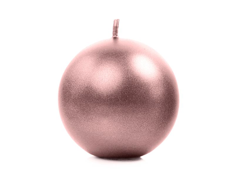 Candle Sphere Metallic Rose Gold 8cm - 1pc