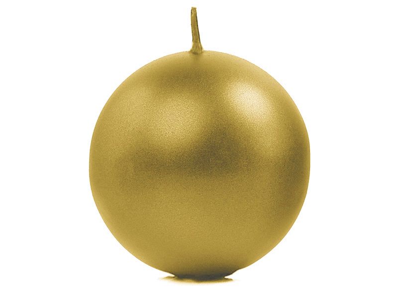 Candle Sphere Metallic Gold 8cm - 1pc
